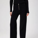 Black Detailed Zippered Women's Pants