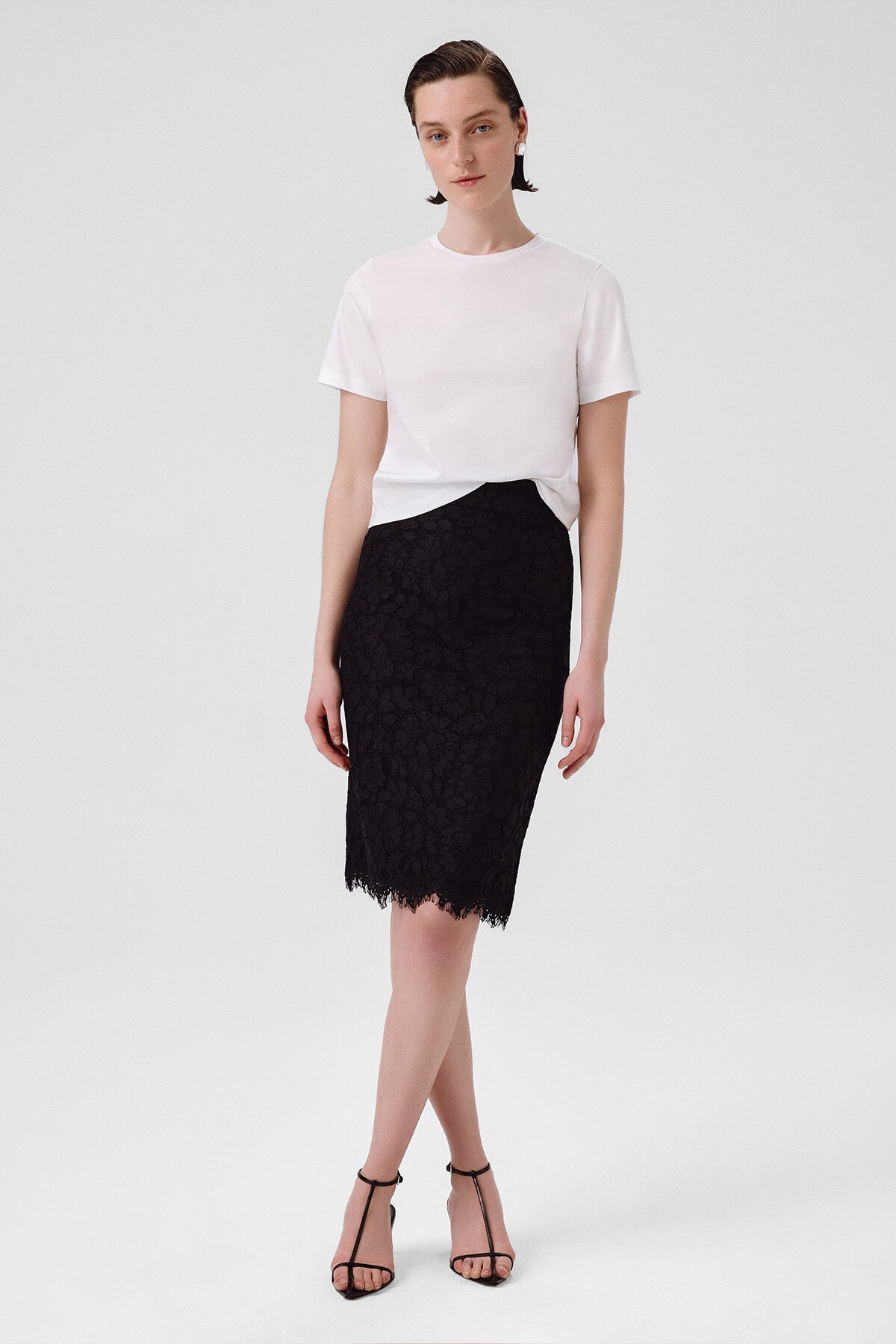 Black Lace Midi Skirt