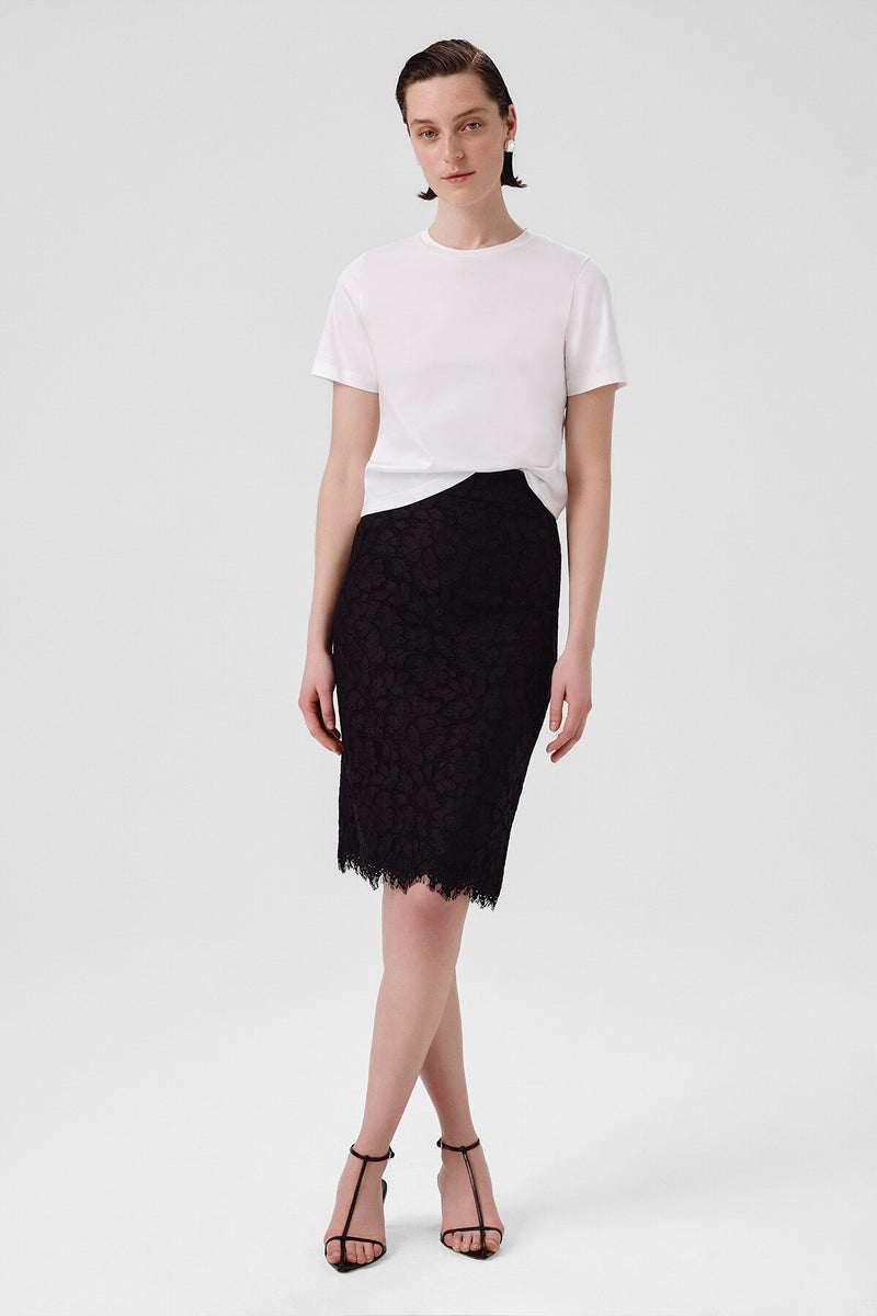 Black Lace Midi Skirt