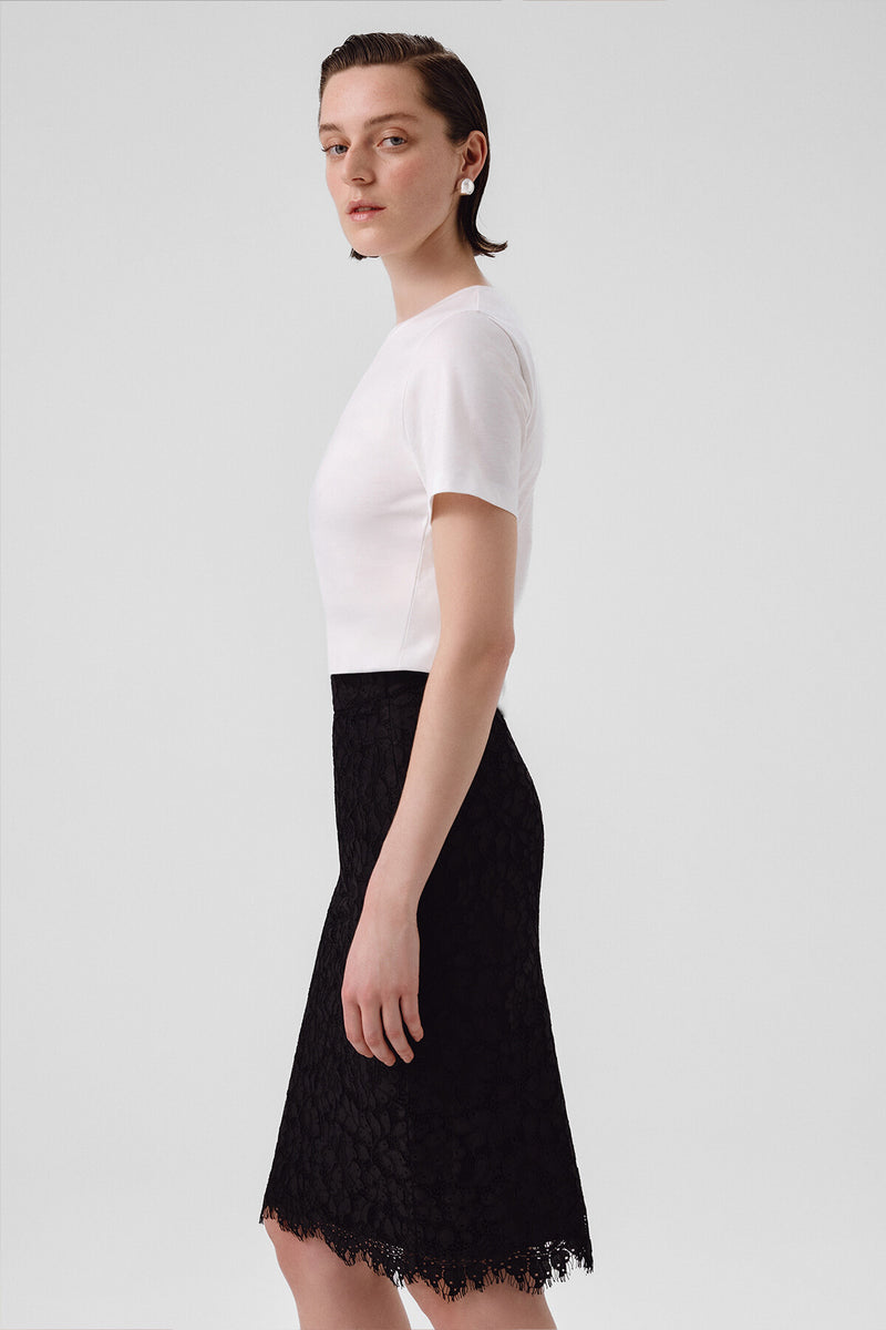 Black Lace Midi Skirt