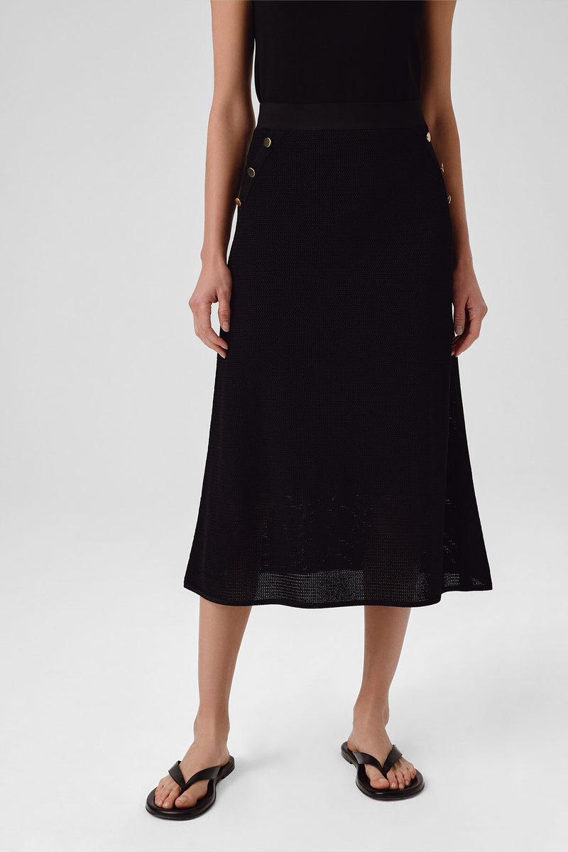Black Mesh Midi Skirt