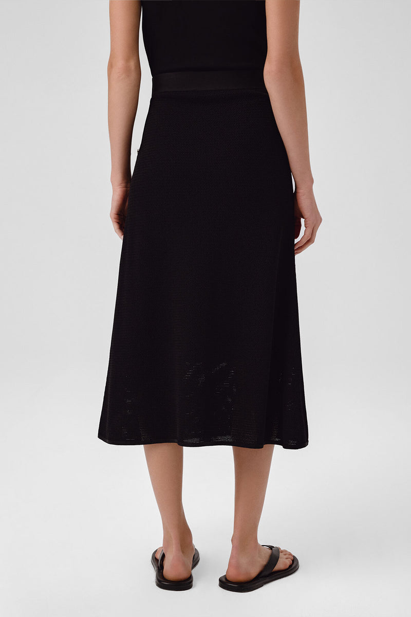 Black Mesh Midi Skirt