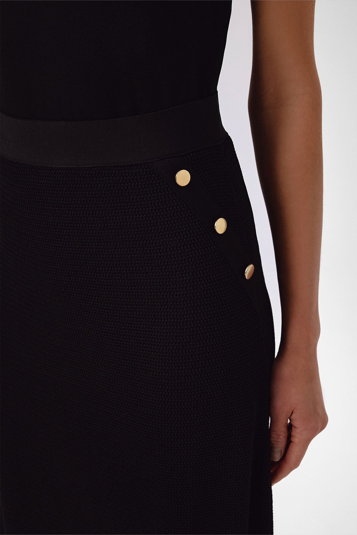 Black Mesh Midi Skirt
