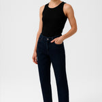 Black Ribbed Sleeveless Women's Athletic Top