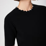 Black Pearl Detailed Short Sleeve Women's Sweater