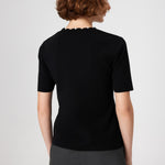 Black Pearl Detailed Short Sleeve Women's Sweater