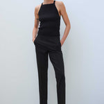 Women's Black Cross-Back Athletic Top