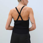 Women's Black Cross-Back Athletic Top