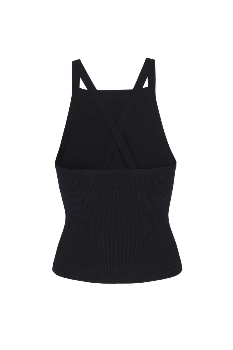 Women's Black Cross-Back Athletic Top