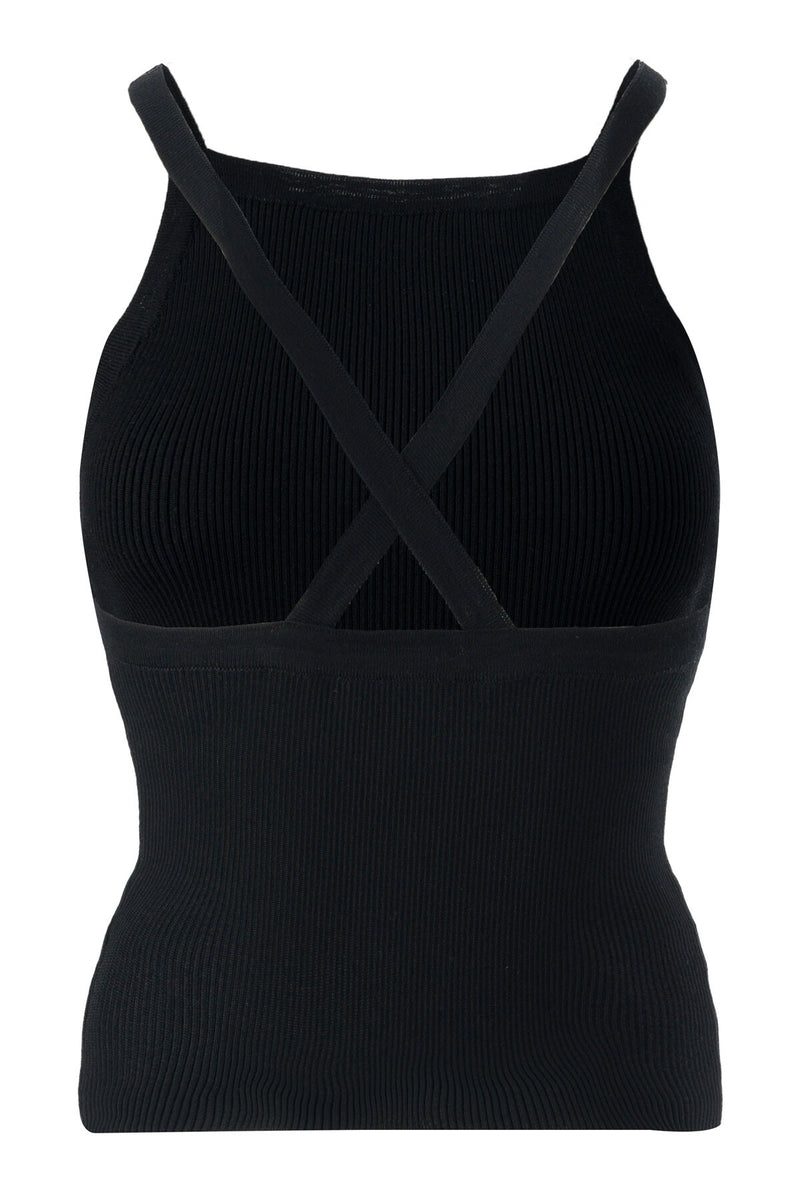 Women's Black Cross-Back Athletic Top