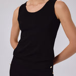 Black Thick-Strapped Round Neck Women's Athletic Shirt