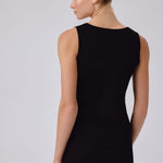 Black Thick-Strapped Round Neck Women's Athletic Shirt