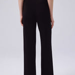 Women's Wide-Leg Pants with Black Belt Detail