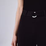 Women's Wide-Leg Pants with Black Belt Detail