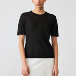 Black Short Sleeve Knit Women's T-Shirt