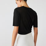 Black Short Sleeve Knit Women's T-Shirt
