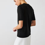 Black Short Sleeve Knit Women's T-Shirt