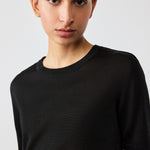 Black Short Sleeve Knit Women's T-Shirt