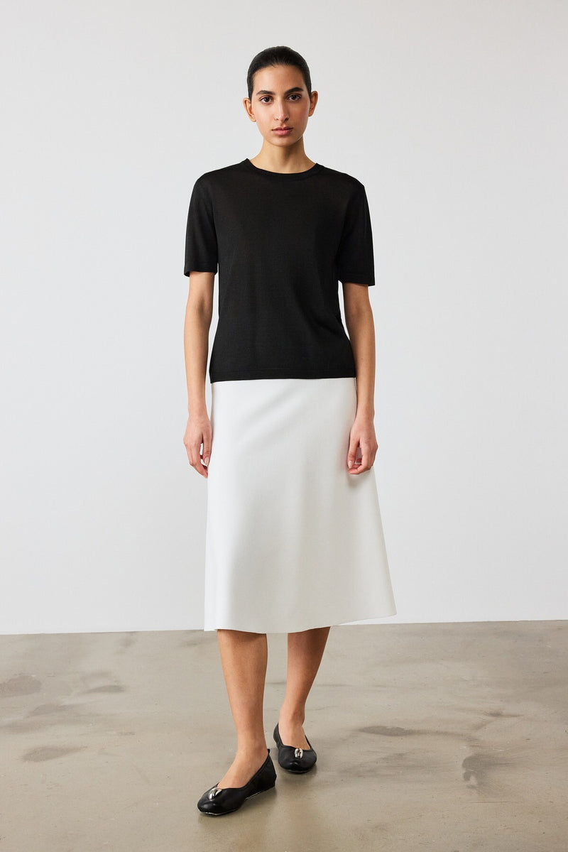 Black Short Sleeve Knit Women's T-Shirt