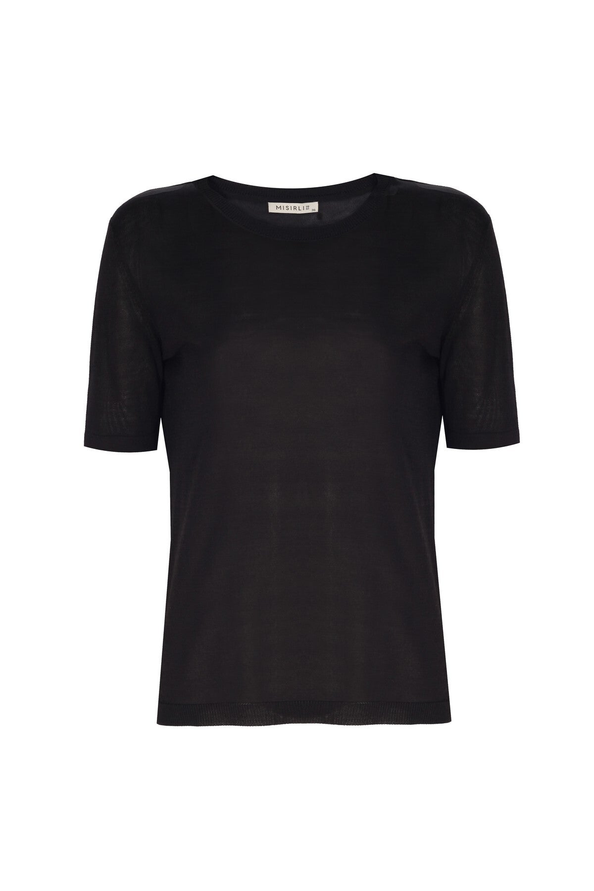 Black Short Sleeve Knit Women's T-Shirt