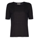Black Short Sleeve Knit Women's T-Shirt