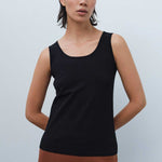 Black Thick-Strapped Women's Athletic Shirt