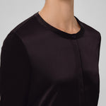 Women's Buttoned Cardigan with Black Contrast Fabric