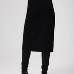 Black Cross-Patterned Midi Skirt