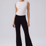 Black Ribbed Spanish Cuff Women's Pants