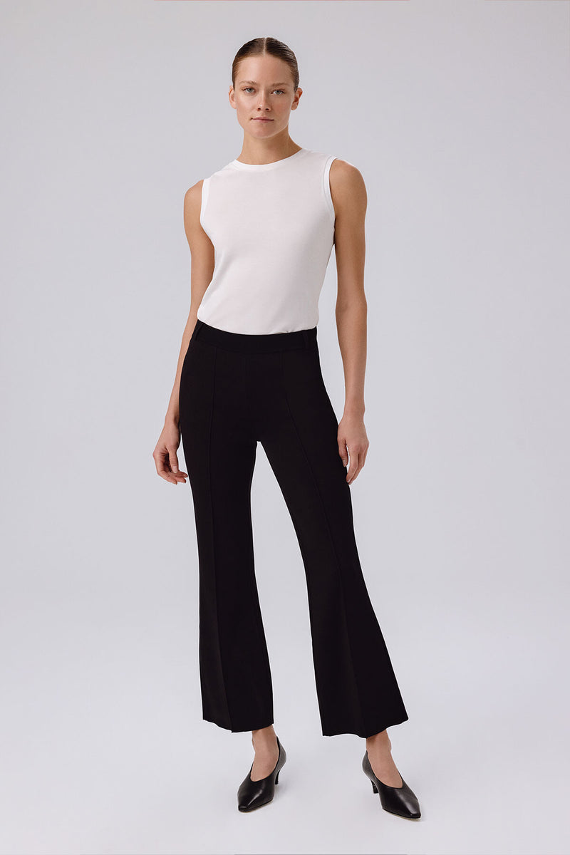 Black Ribbed Spanish Cuff Women's Pants