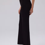 Black Ribbed Spanish Cuff Women's Pants