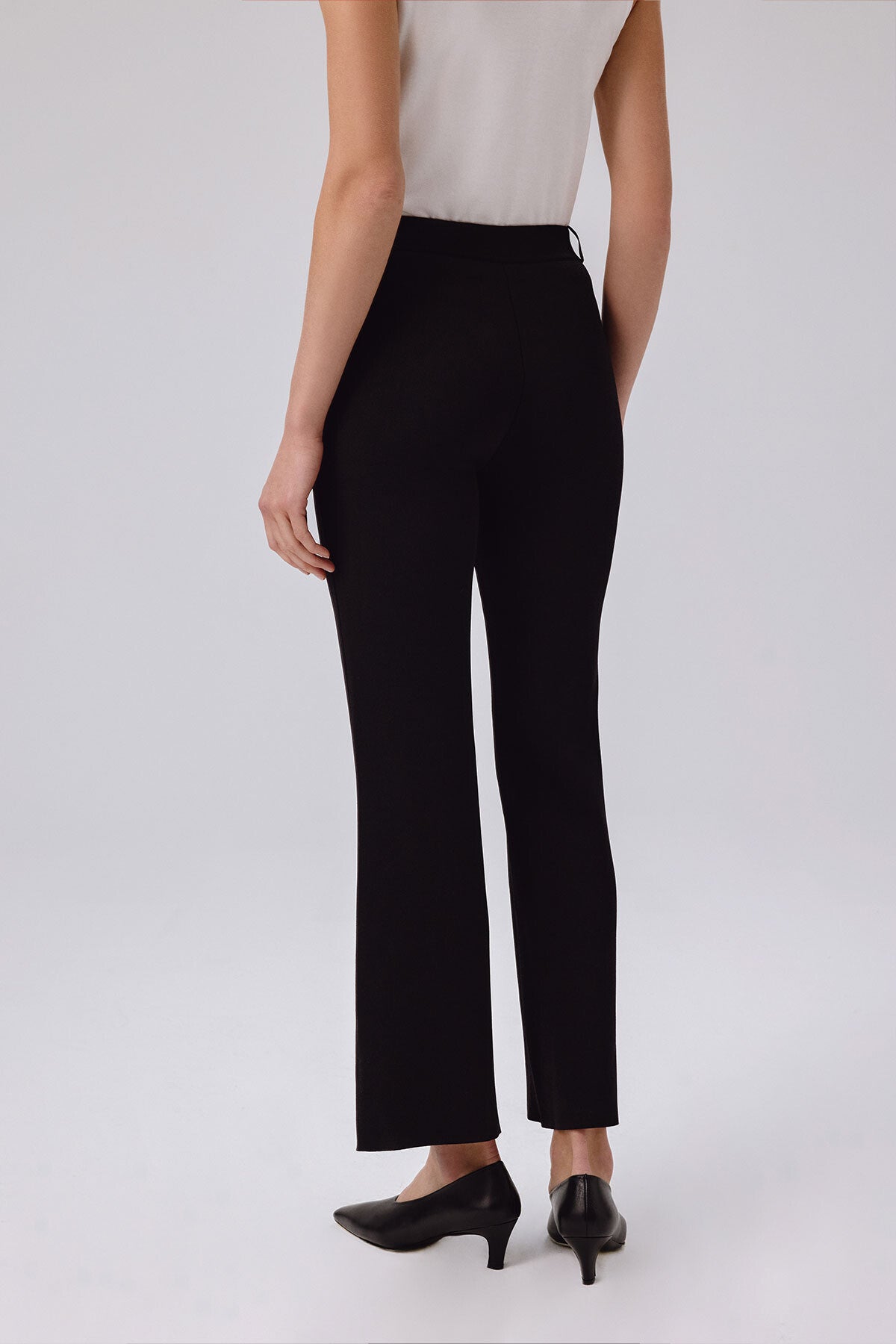Black Ribbed Spanish Cuff Women's Pants