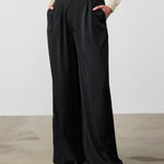 Black Pleated Palazzo Women's Pants