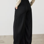 Black Pleated Palazzo Women's Pants