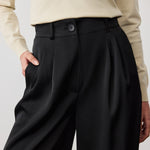 Black Pleated Palazzo Women's Pants