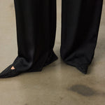 Black Pleated Palazzo Women's Pants
