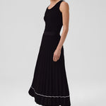 Black Pleated Long Skirt