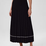 Black Pleated Long Skirt