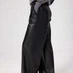 Black Faux Leather Women's Pants