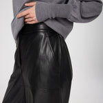 Black Faux Leather Women's Pants