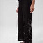 Women's Pants with Black Stone Embroidery
