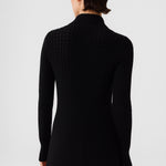 Black Transparent Detailed Ribbed Women's Cardigan