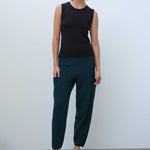 Black Sleeveless Knit Women's Athletic Top