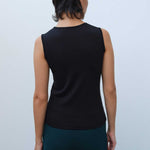 Black Sleeveless Knit Women's Athletic Top