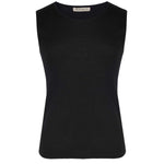 Black Sleeveless Knit Women's Athletic Top