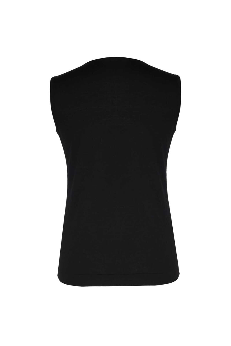 Black Sleeveless Knit Women's Athletic Top