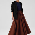 Black V-Neck Buttoned Women's Jacket