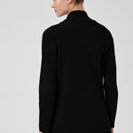Black V-Neck Buttoned Women's Jacket