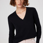 Black V-Neck Long Sleeve Women's Sweater
