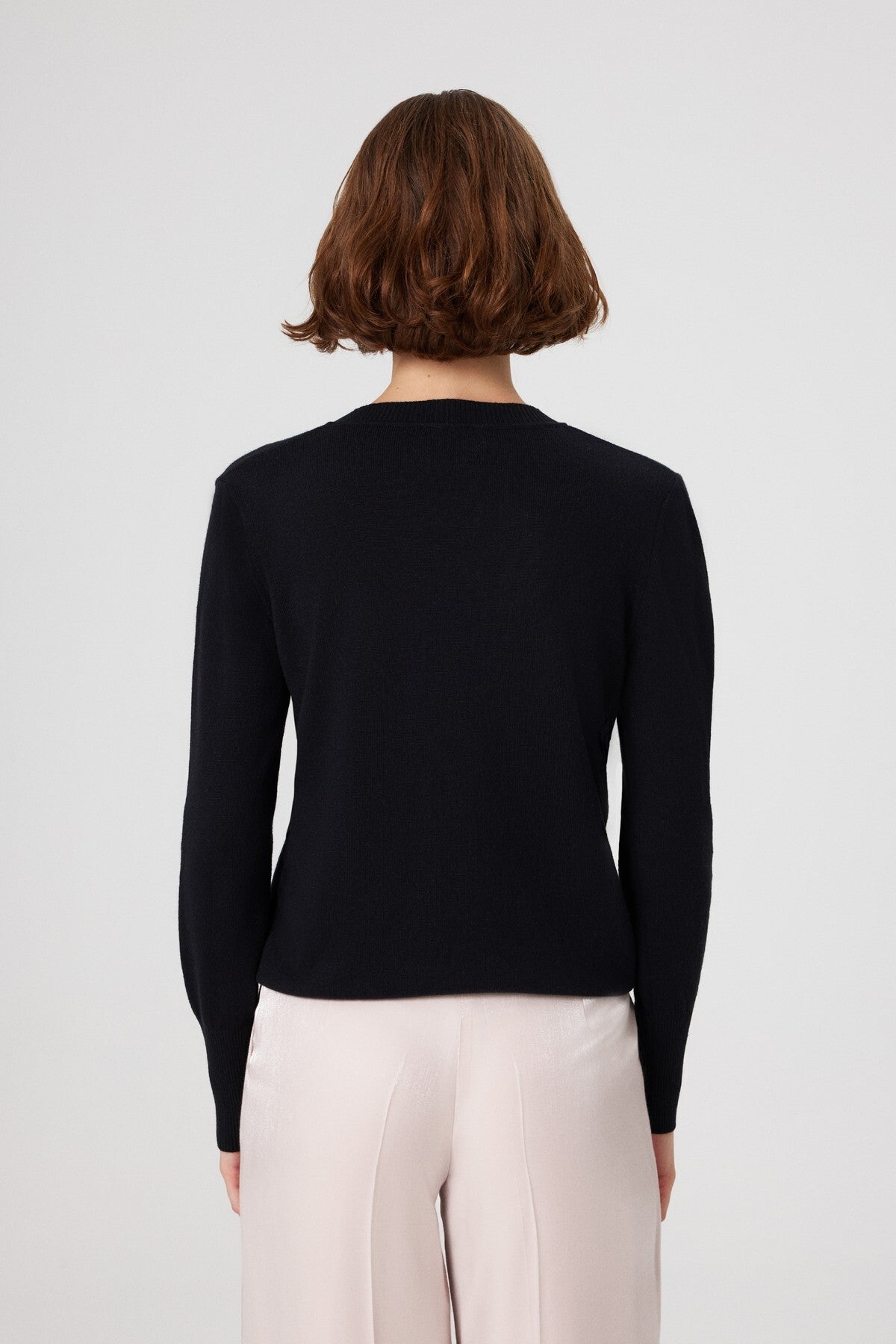 Black V-Neck Long Sleeve Women's Sweater